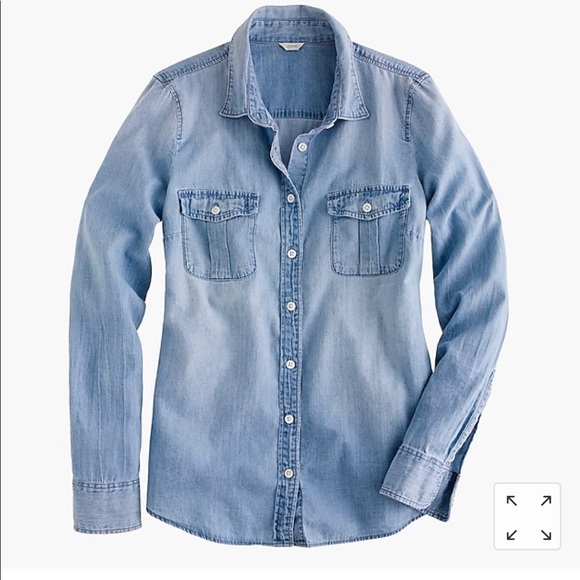 J. Crew Factory Tops - J Crew Factory chambray shirt button up light XXS